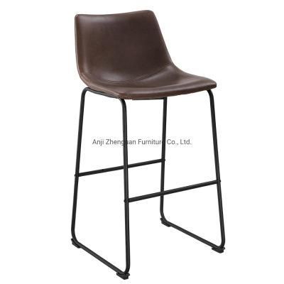Nordic Style Modern Leather Restaurant Cafe Dining Lounge Living Room Furniture Stool Bar Chair (ZG21-009)