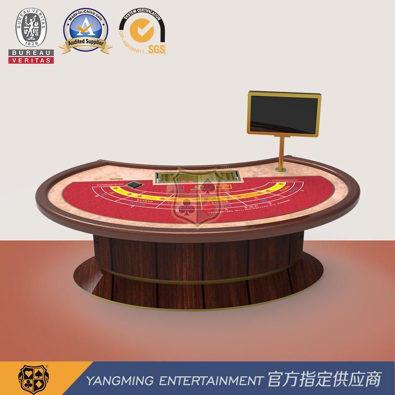 International Gambling Competition Standard Goose Egg-Shaped Upgrade Texas Baccarat Poker Game Table Ym-Ba11