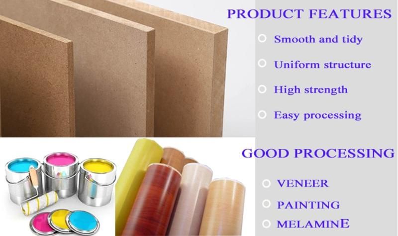 Hot Selling Laminated MDF Board/Fibreboards/MDF Sheet From China Manufacturer Furniture Color MDF Board