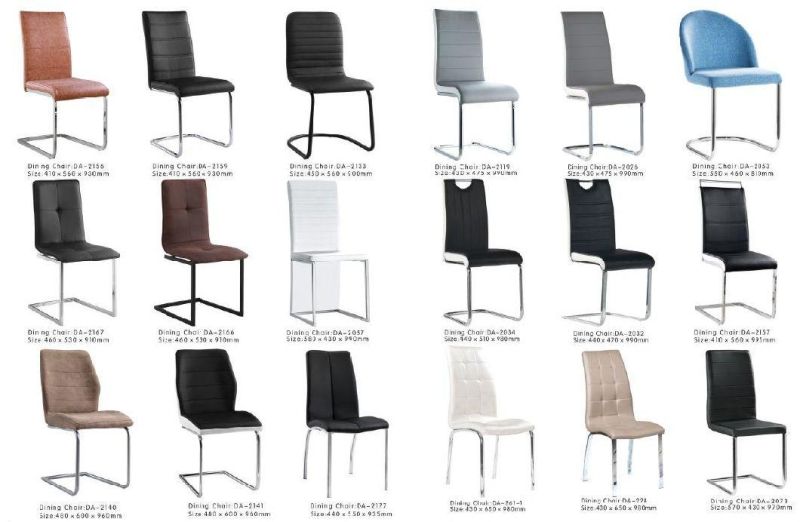 Top Quality Nordic Restaurant PU Leather Upholstered Dining Chair with Solid Iron Legs