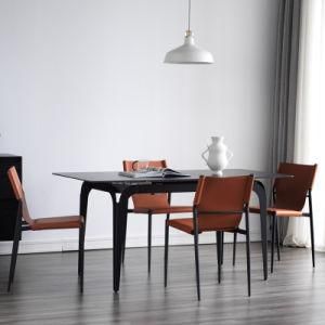 Luxurious Poland Popular Design Leather and Metal Legs Dining Chair at Low Price for Home Using