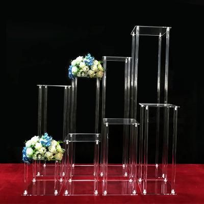 Elegant Cake Decoration Stand Clear Acrylic Floor Flower Stand for Wedding Event