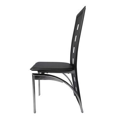 Wholesaler Fashionable Indoor Furniture Simple Dining Chair Leather Chrome PVC Dining Chair Made in China