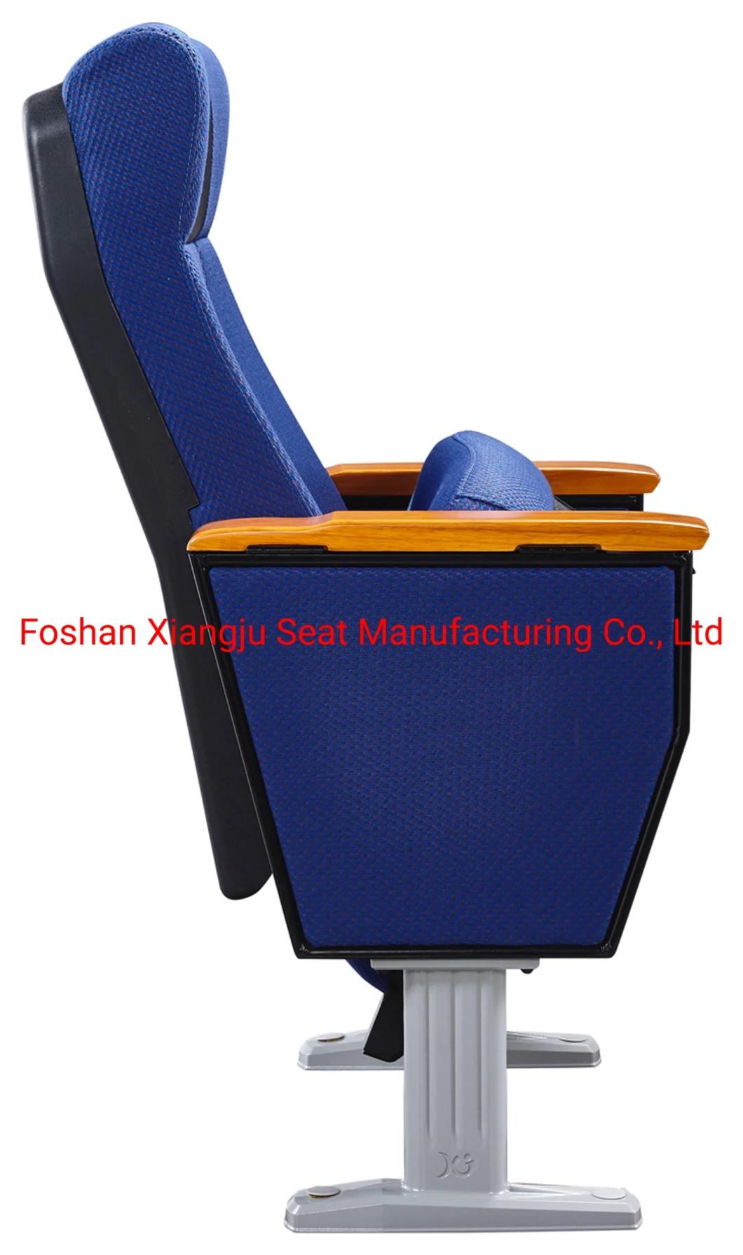 Concert Assembly Hall Foldable Church Used Auditorium Chairs Wooden Armrest, Fabric Auditorium Seating Price