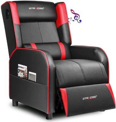 Relaxed Gaming Recliner Chair with Wireless Speaker and Bags Besides