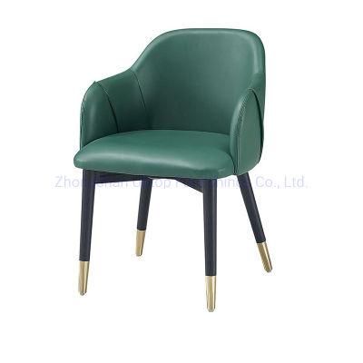 (SP-EC221) High-Grade Customized Leather Upholstered Wooden Legs Lounge Chair for Cafe