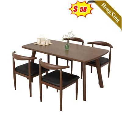 Black Marble Top Restaurant Dining Table with Classic Chairs Made in China