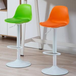 Colorful PU Leather Bar Chair Modern Design Comfortable Bar Seat Swivel Adjustable Bar Stool