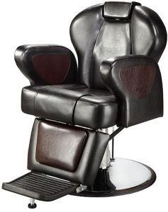 Antique Barber Chair for Man with Reclining Backrest