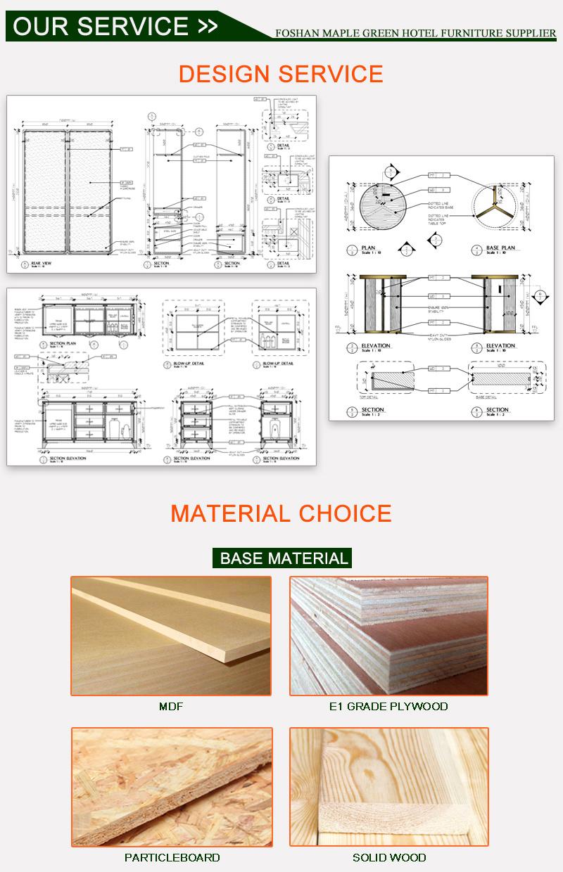 Light Color Wood Oak Veneer Wardrobe for Hotel Furniture