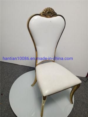 Wholesale Modern Dinning PU Stainless Steel Chair High Back Event Party Wedding Garden Chair