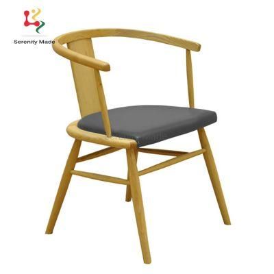Solid Wood Leather Back Dining Chair for Hospitality Project