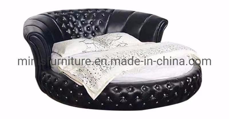 (MN-MB107) Home/Hotel Bedroom Furniture White Leather Round Bed