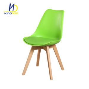 Most Popular Indoor Leather Seat Wood Legs PP Plastic Dining Chairs