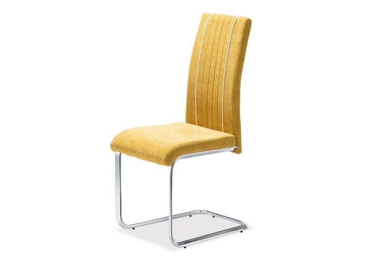 Modern Design Hotel Home Restaurants Furniture Fabric PU Leather Metal Leg Dining Chair