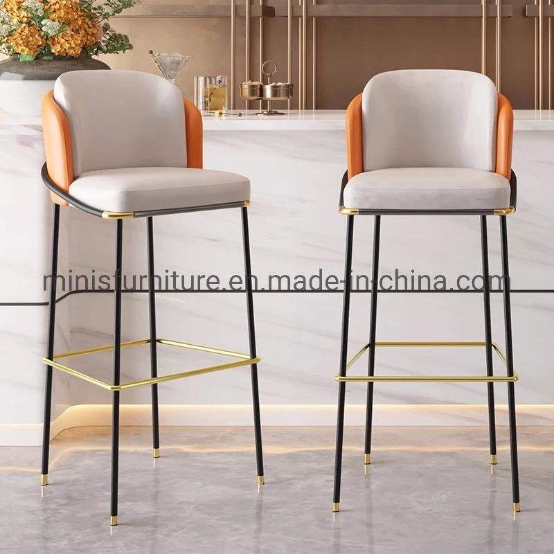 (MN-MBC30) fashion Home Pub Modern Leather Metal Legs Bar Chair Furniture