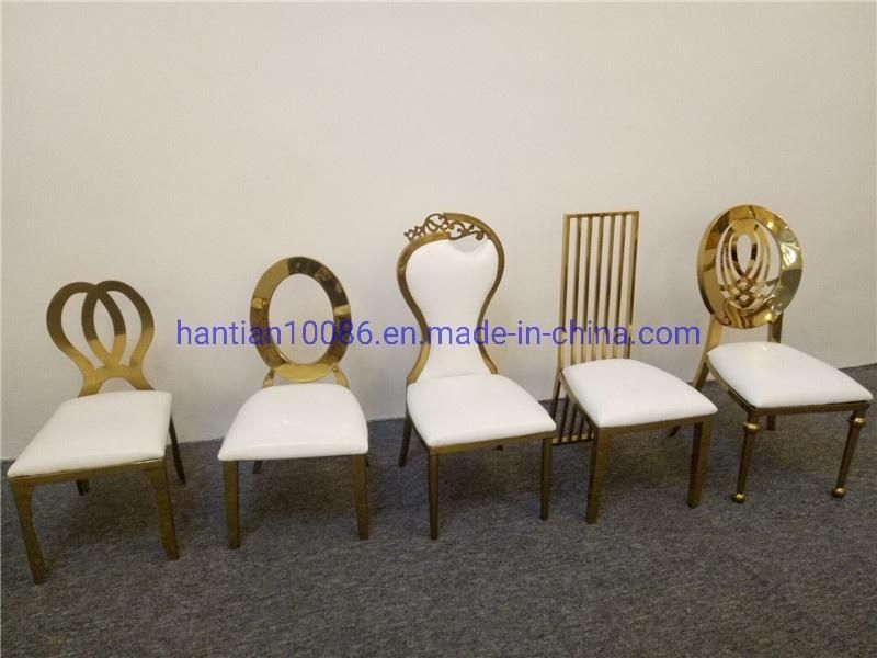 Hotel Hall Gold Frame Wedding Banquet Chairs Stainless Steel Dining Chair for Child