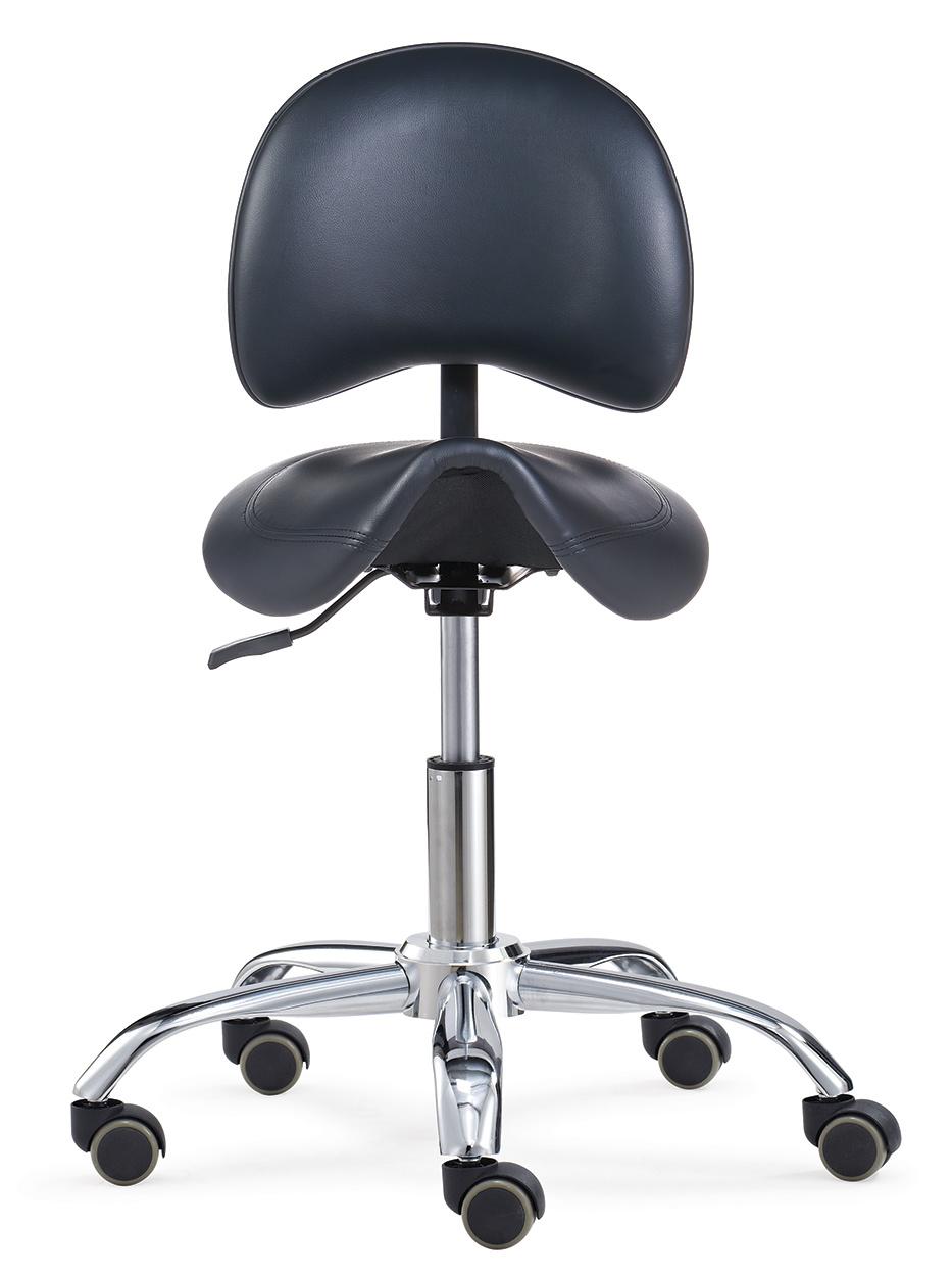 Haiyue Dental Saddle Doctor Seat Chair Deluxe Mobile Dentist Stool & Armrest PU Leather