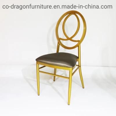 Chinese Wholesale Market Dining Furniture Steel Wedding Chair with Leather