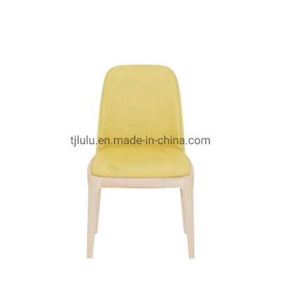 Upholstered Leather Cafe Dining Chair Wooden Hotel Lounge Party Chairs
