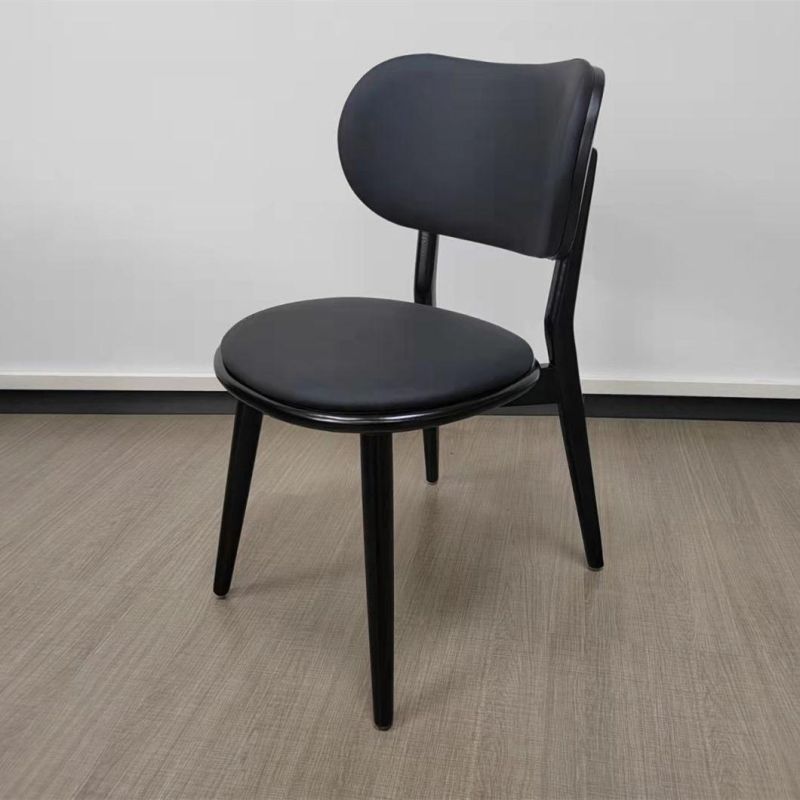 Modern Solid Wood Dining Chair for Restaurant Coffee Shop Stylish Leather Dining Chair