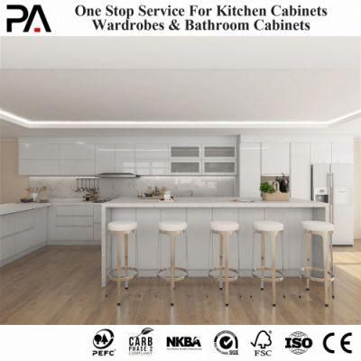 PA European Style White MDF Solid Wooden Rta Kitchen Cabinets Chinese Furniture