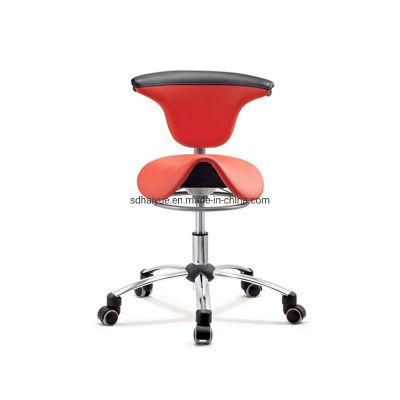 Hospital Saddle Medical Dental Stool with Rotating Backrest