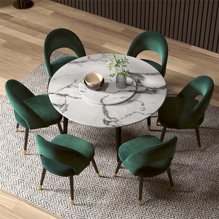 Dining Room Furniture Modern Comfortable Velvet Fabric Restaurant Chairs Leather Metal Legs Chairs Dining Chair