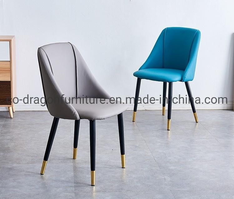 Colorful Metal Legs PU Leather Coffee Dining Chair Sets Furniture