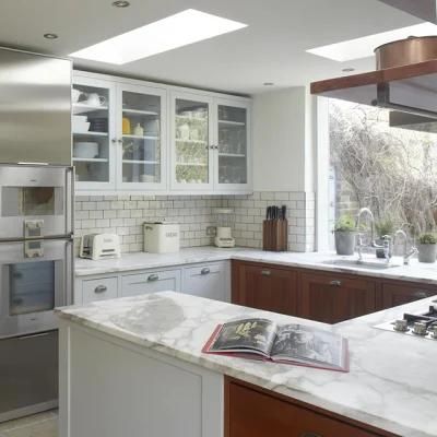 U Shaped Classic White PVC Shaker Kitchen Cabinet