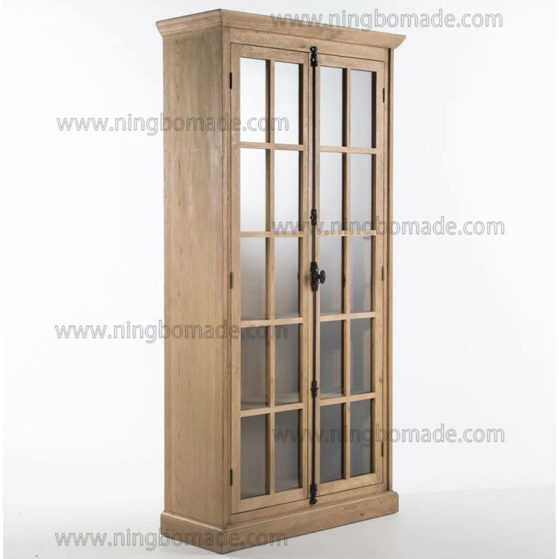 Classic French Casement Furniture Light Natural Oak Display Cabinet