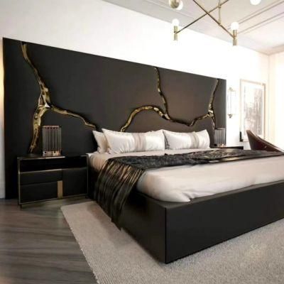 Modern European Style Bedroom Furniture Leather Double Bed