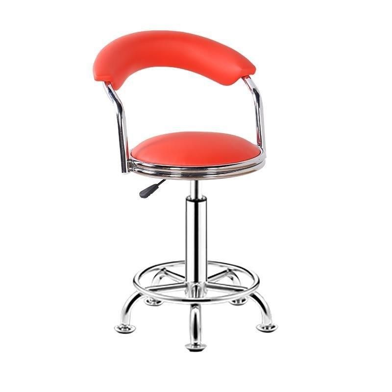 Leather Cushion Mall Counter Coffee Salon Swivel Footrest Bar Chair
