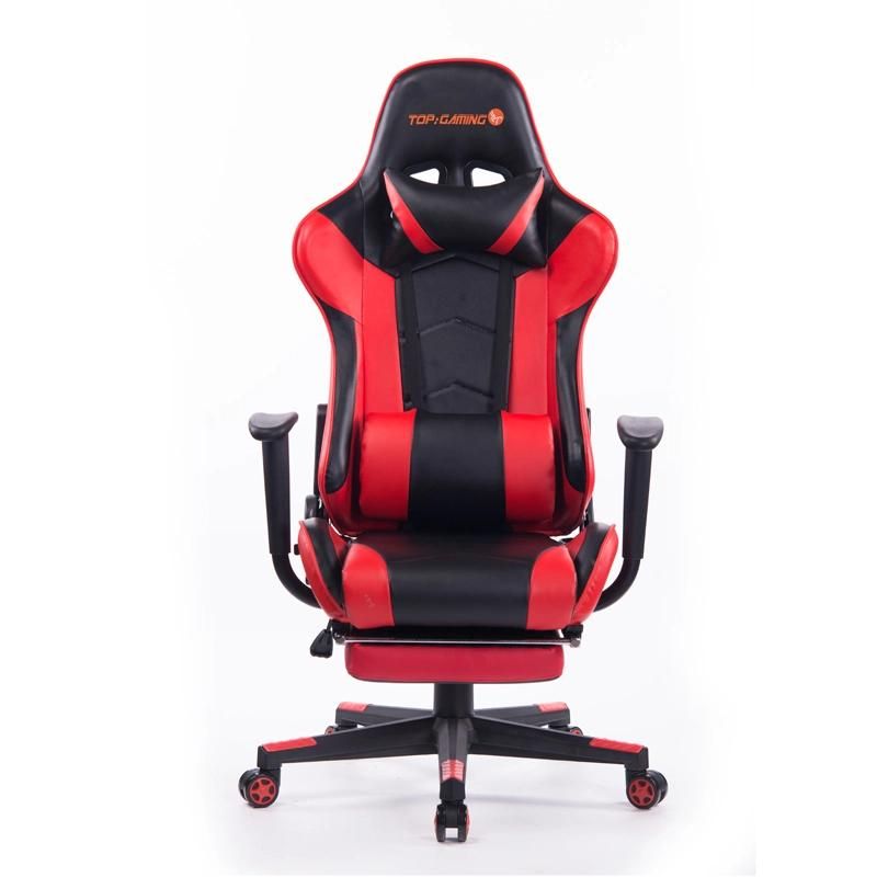 High Back Ergonomic Swivel Adjustable PU Leather Computer Silla Gaming Chair with Footrest