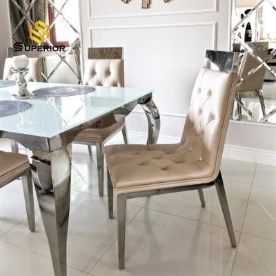 French Country Home Dining Chairs with Metal Frame and Legs