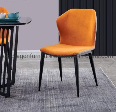 Italian Style High Quality Metal Legs Leather Dining Chair Sets