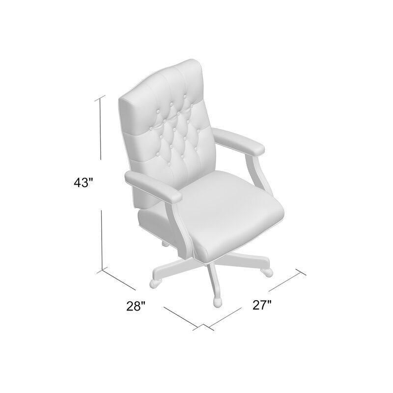 High Grade White Leather Adjustable Executive Office Chair with Armrest