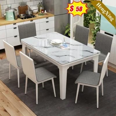 Compact Dining Table Set with 6 Chairs for Wood Kitchen Dining Room Furniture