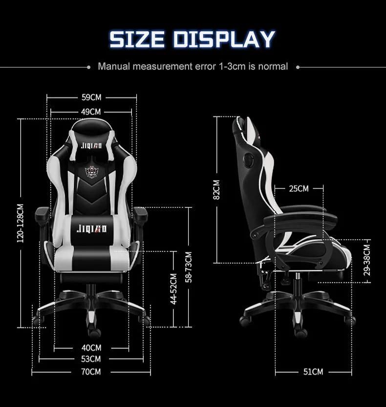 Cheap LED PU Leather Reclining OEM ODM CE Certified Ergonomic Silla Gamer Office PC Racing Computer Gaming Chair with Footrest and Massage