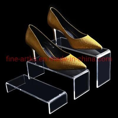 Custom High Quality 3 Tiers Clear Acrylic Shoe Bag Gift Display Stand