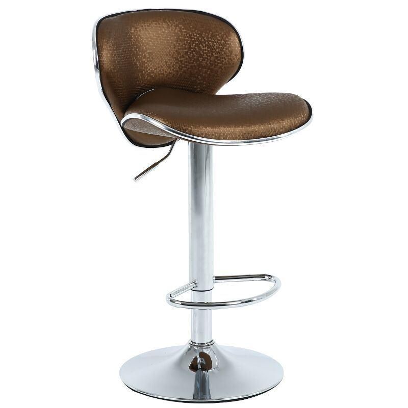 Modern Fabric Lifting 360 Swivel Barstool Faux Leather Overstuffed Comfortable Bar Chair with Metal Base