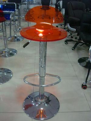 Red Swivel Leather Acrylic Bar Stool