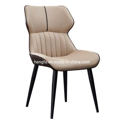 Modern Leather Cushion Metal Frame Kitchen Restaurant Furniture Dining Chairs