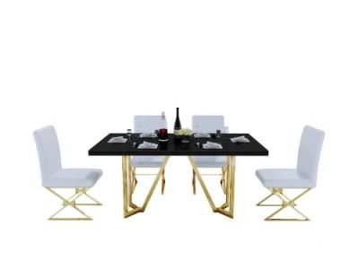 Modern Restaurant Dining Table Set Home Furniture Dining Table with Stainless Steel Frame