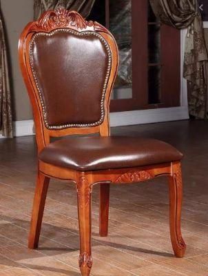 Classic Wooden Dining Room Furniture Leather Chair