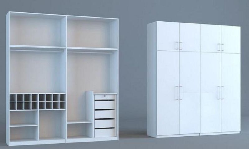 Wholesale Factory Modern Home Bedroom Furniture Wooden Sliding Door Clothes Storage Wardrobe