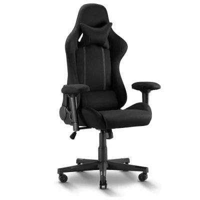 Black Computer Racing Chair Reclining Gaming Chair with Lumbar Pillow