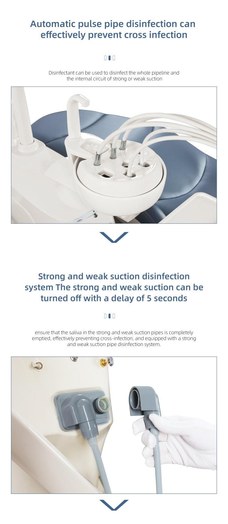 Dental Chair Leather with Aoto Spitton Flush and Cup Filler Control System