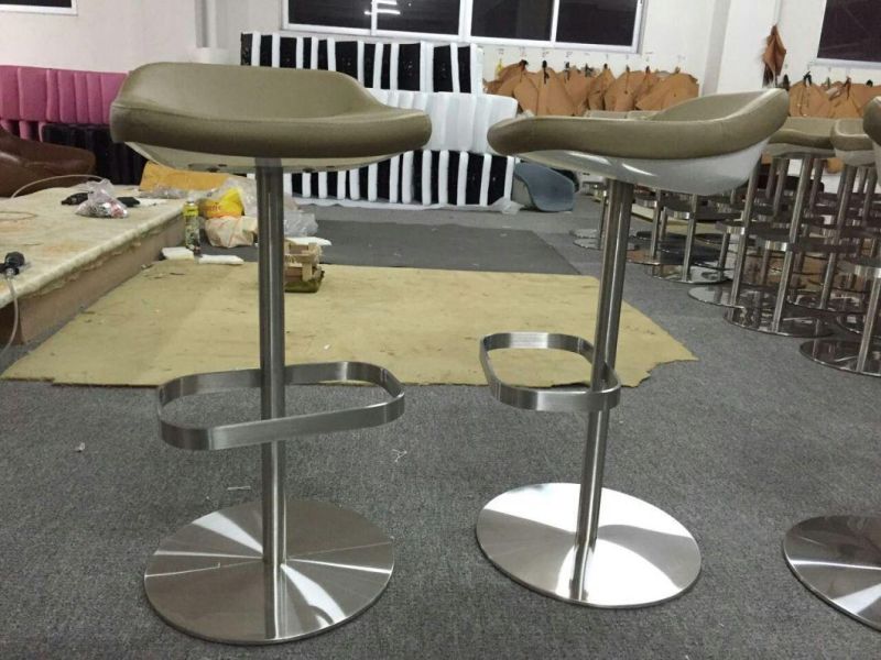 Stainless Steel Bar High Counter Seater Stool with Moulded Foam