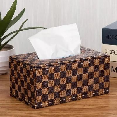 Gift Box Tissue Box Cute Small Custom Logo Leather Luxury Car Napkin Box Tissue Container Paper Tissue Box Holder